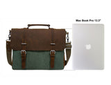 Vintage Leather 14.7" Laptop Messenger Bag Men Satchel Briefcase